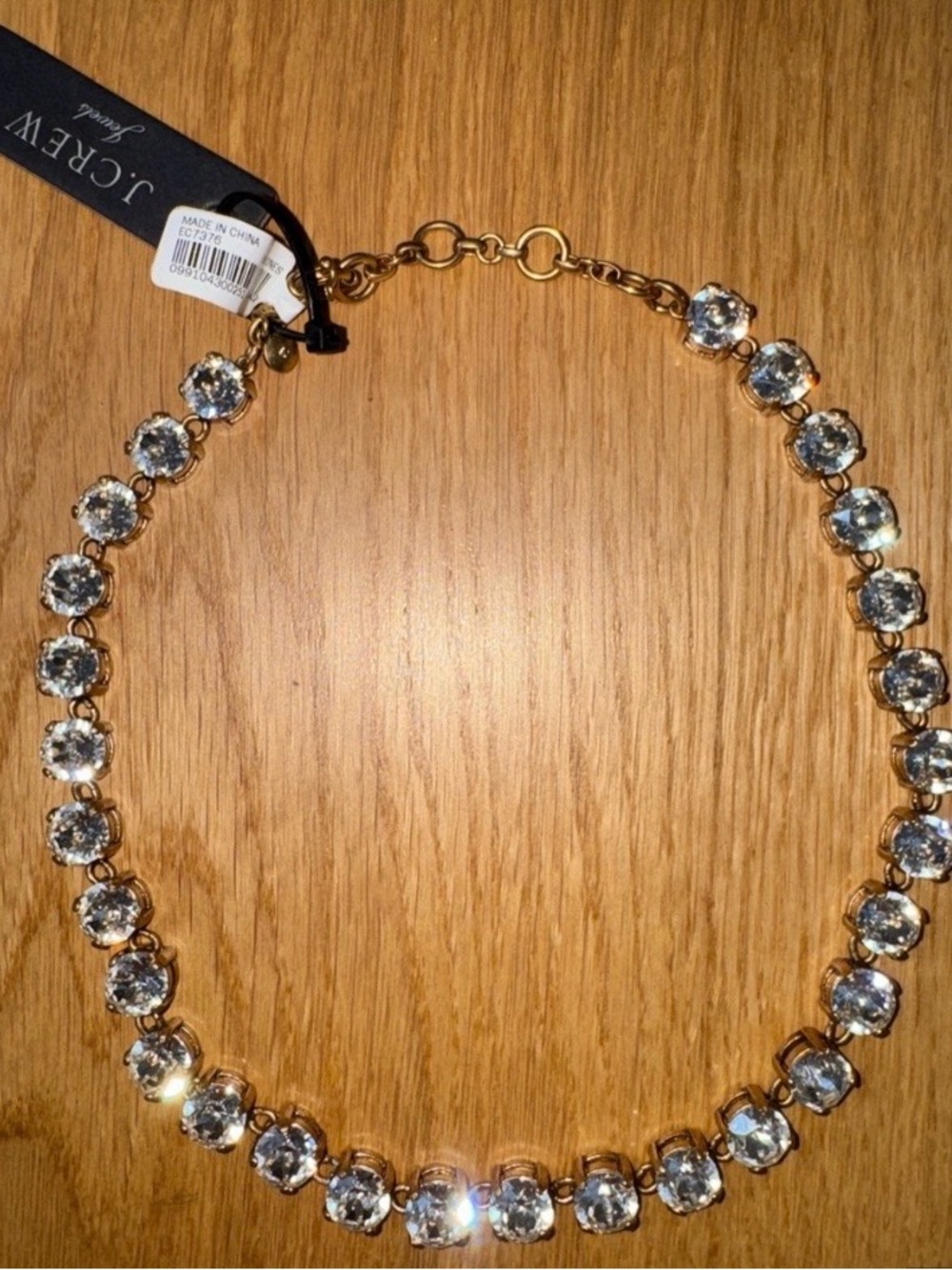 J. Crew Crystal Station Necklace in Clear and Gold-Tone